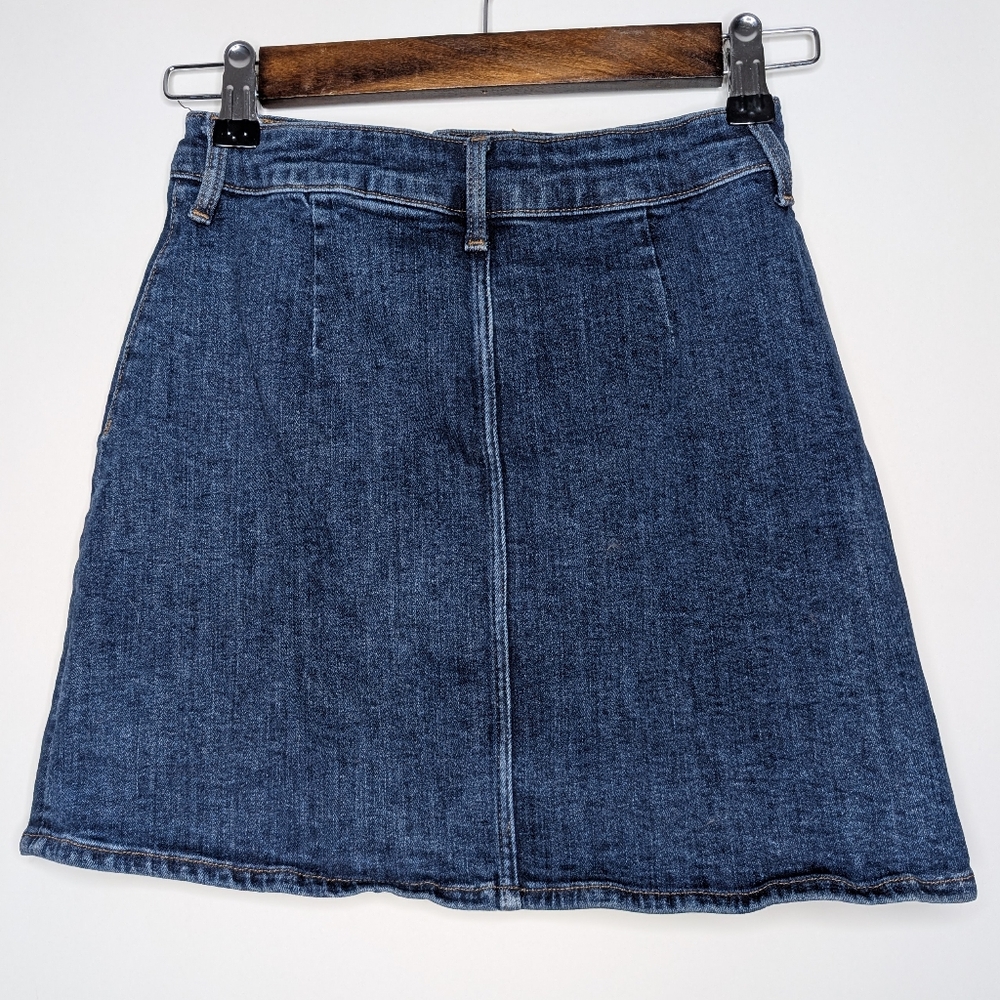 H&M Girls Kids Button Up A Line Blue Casual Mini Jean Skirt Size 10-11 Years - Picture 11 of 16